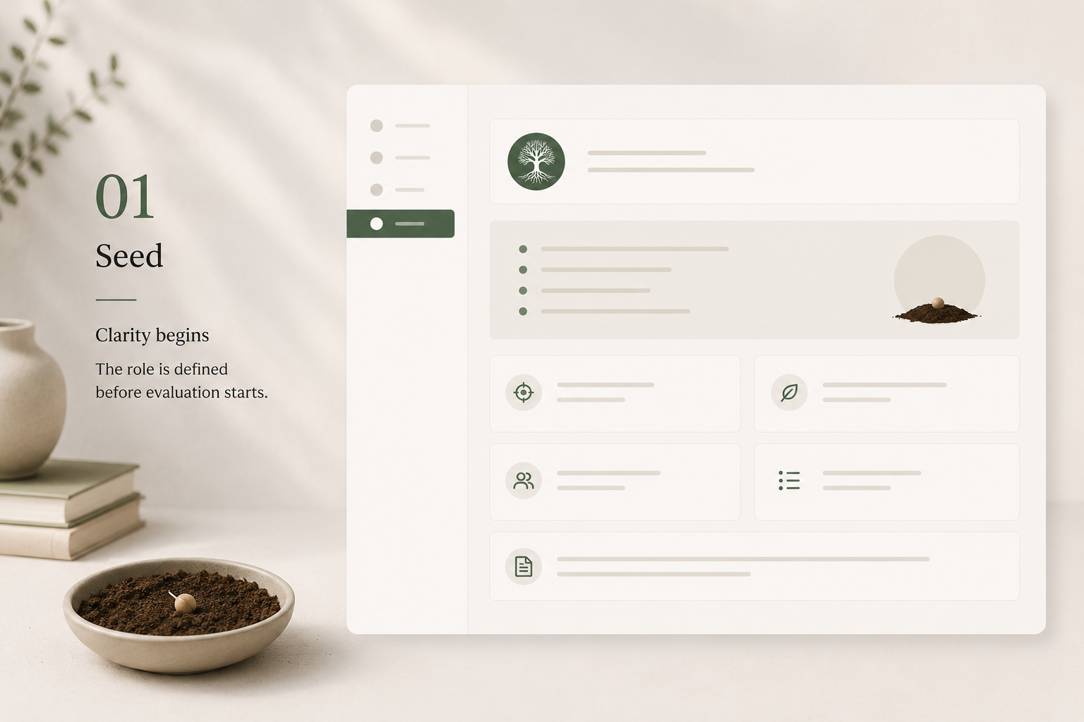 Seed stage showing role foundation clarity before candidate review
